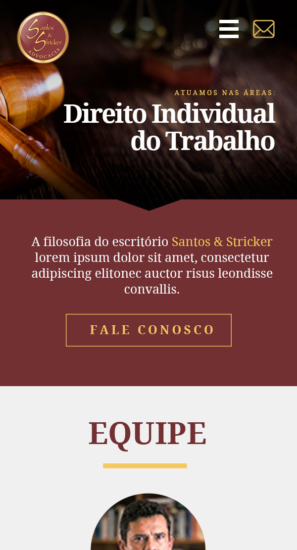 Santos e Stricker Advocacia - Site Mobile
